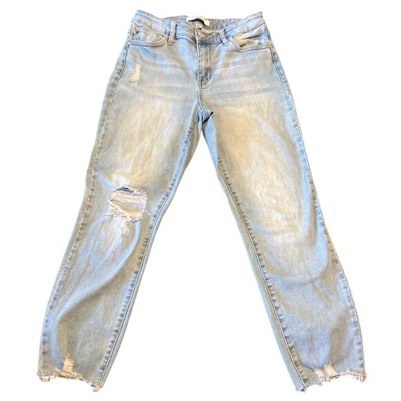 Judy Blue Womens Distressed Light Wash Jeans Size 5/27 Cotton Blend - Picture 1 of 7